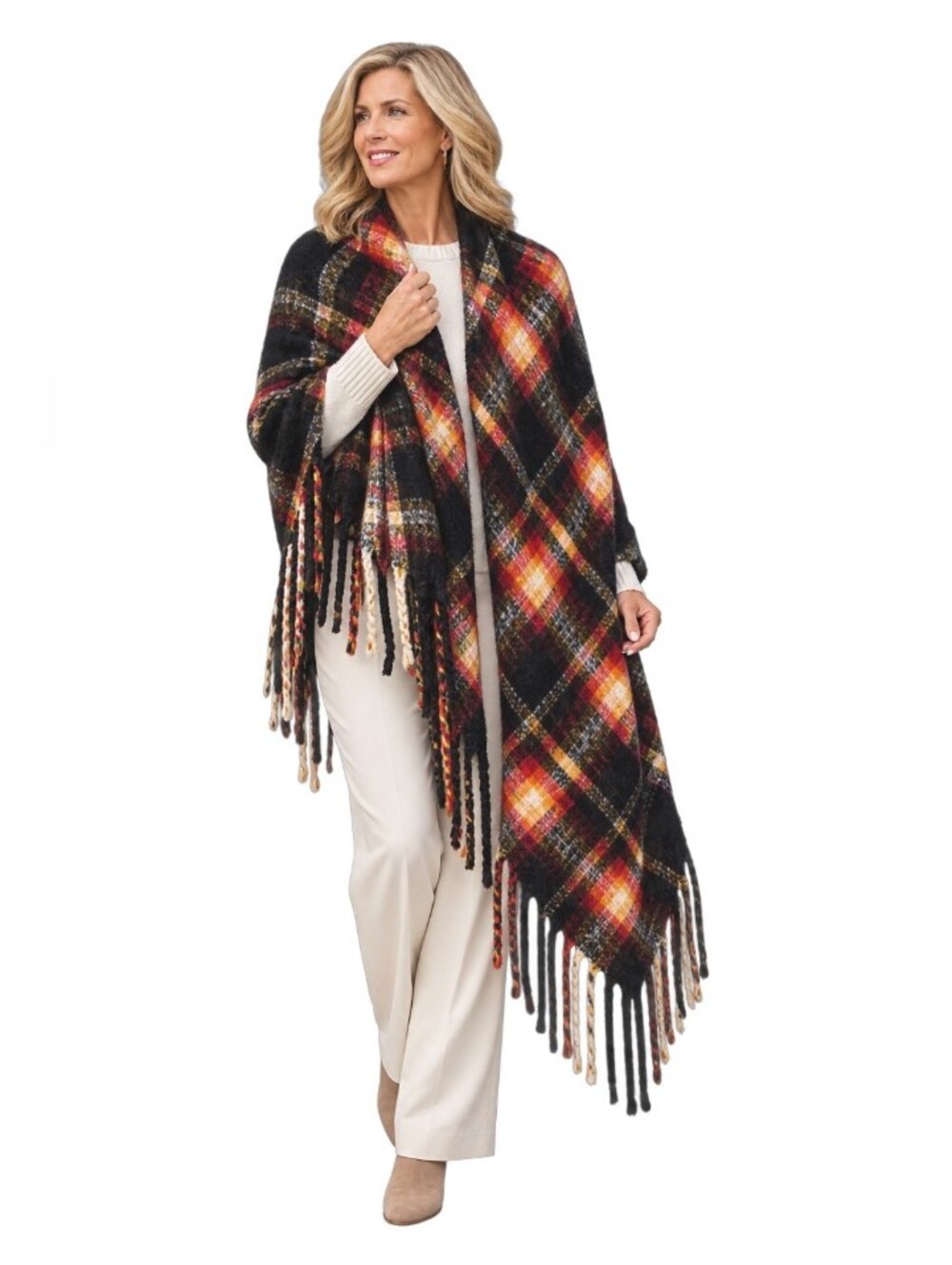 Ardene Scottish Plaid Super Oversized Scarf/Shawl- Size: 23" W x 95" L